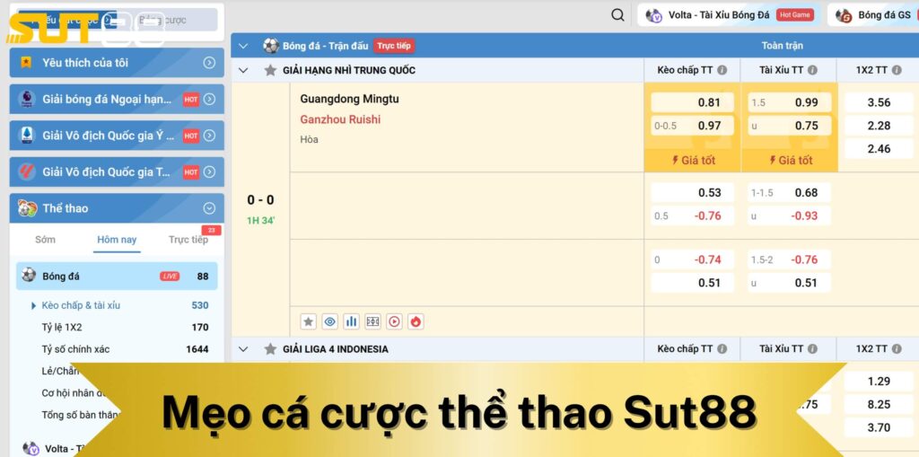 Mẹo cá cược thể thao Sut88 hiệu quả