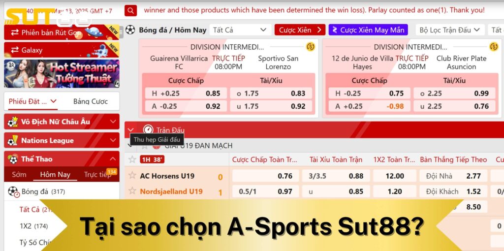 Tại sao nên chơi tại A-Sports Sut88